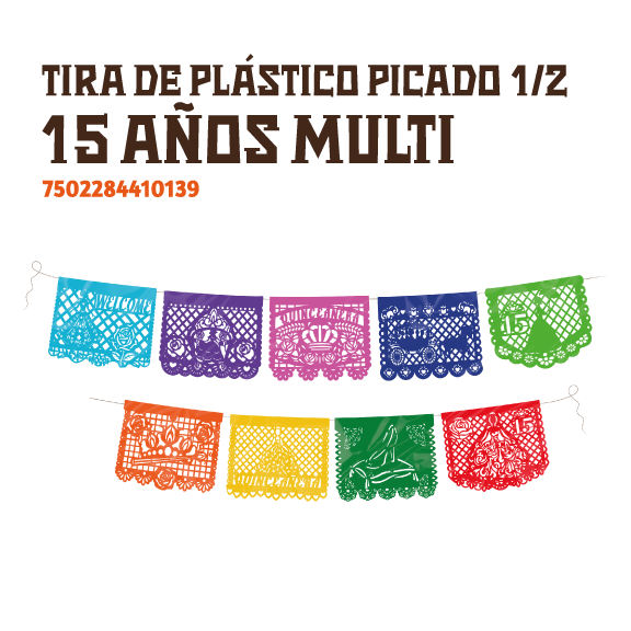 3 TIRAS DE PLASTICO PICADO 1/2 15 AÑOS