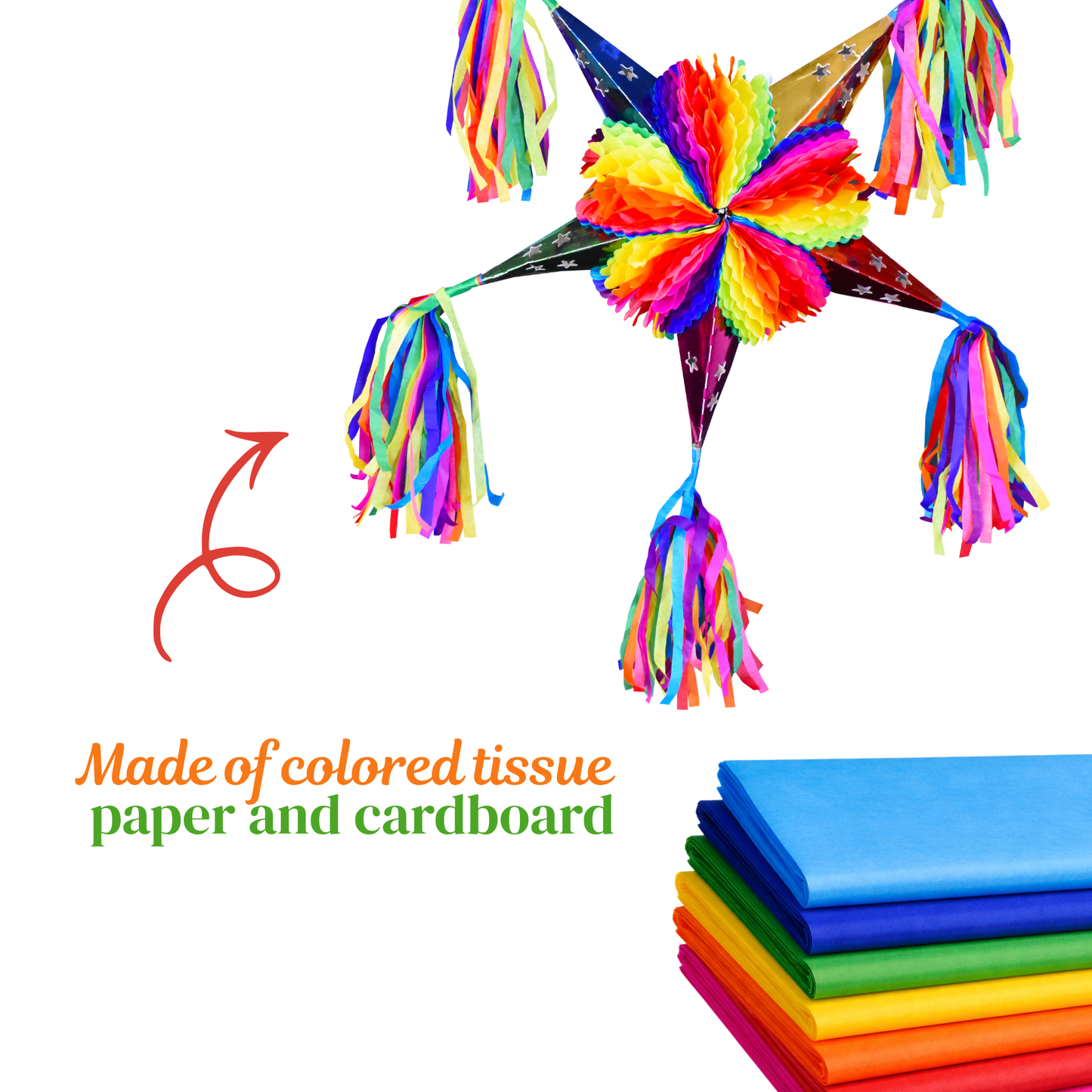 PIÑATA ESTRELLA MINI MULTICOLOR