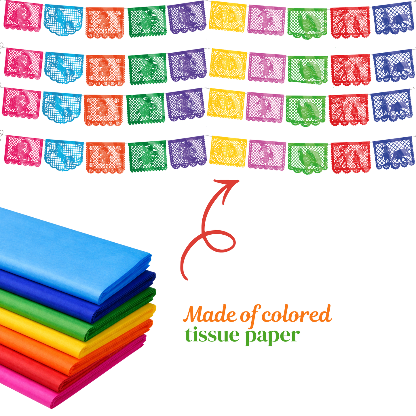 TIRA DE PAPEL PICADO 1/2 CHARRERIA MULTI
