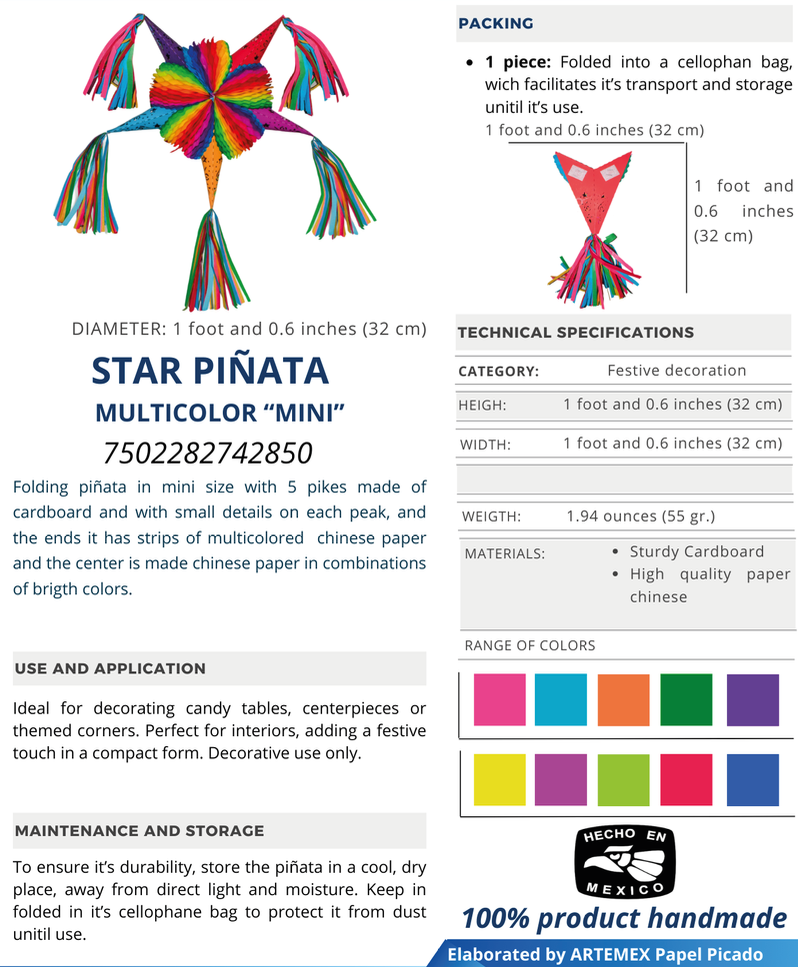 PIÑATA ESTRELLA MINI MULTI