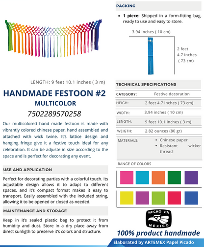 Handmade Festoon #2 Multicolor – Festive Party Banner