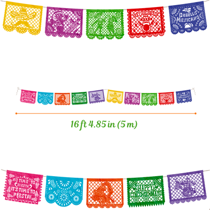 TIRA DE PAPEL PICADO 1/2 5 DE MAYO MULTICOLOR