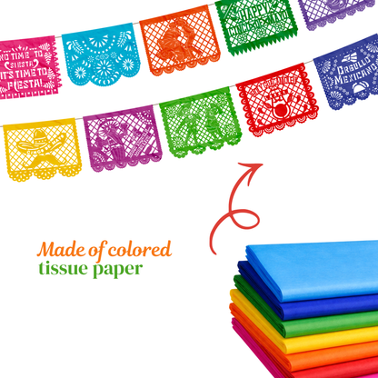 TIRA DE PAPEL PICADO 1/2 5 DE MAYO MULTICOLOR