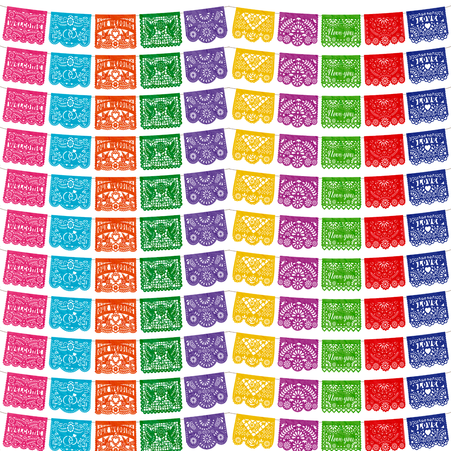 TIRA DE PAPEL PICADO 1/2 BODA MULTI