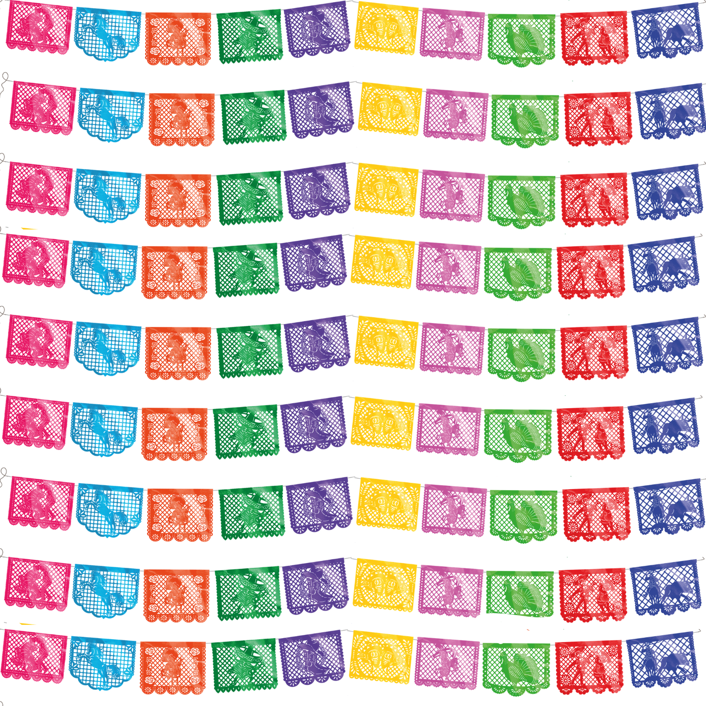 TIRA DE PAPEL PICADO 1/2 CHARRERIA MULTI
