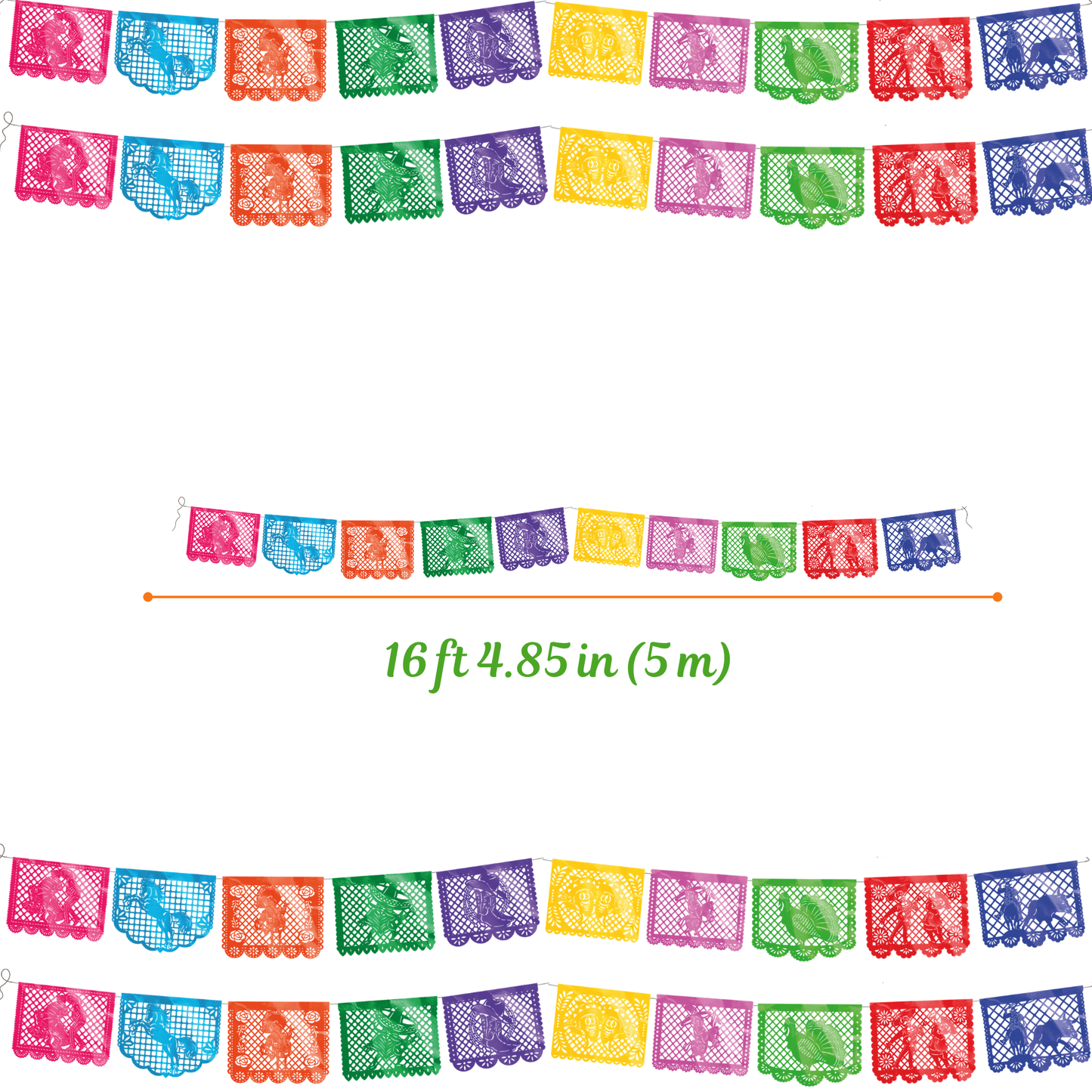 TIRA DE PAPEL PICADO 1/2 CHARRERIA MULTI