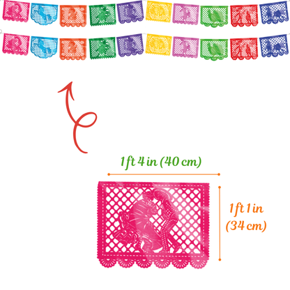 TIRA DE PAPEL PICADO 1/2 CHARRERIA MULTI