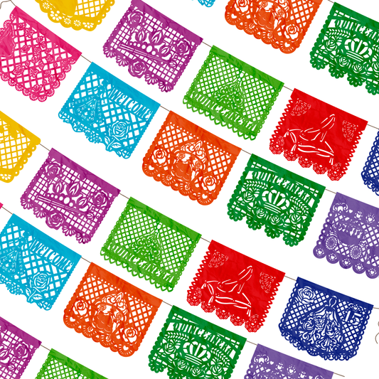 TIRAS DE PAPEL PICADO 1/2 15 AÑOS MULTI
