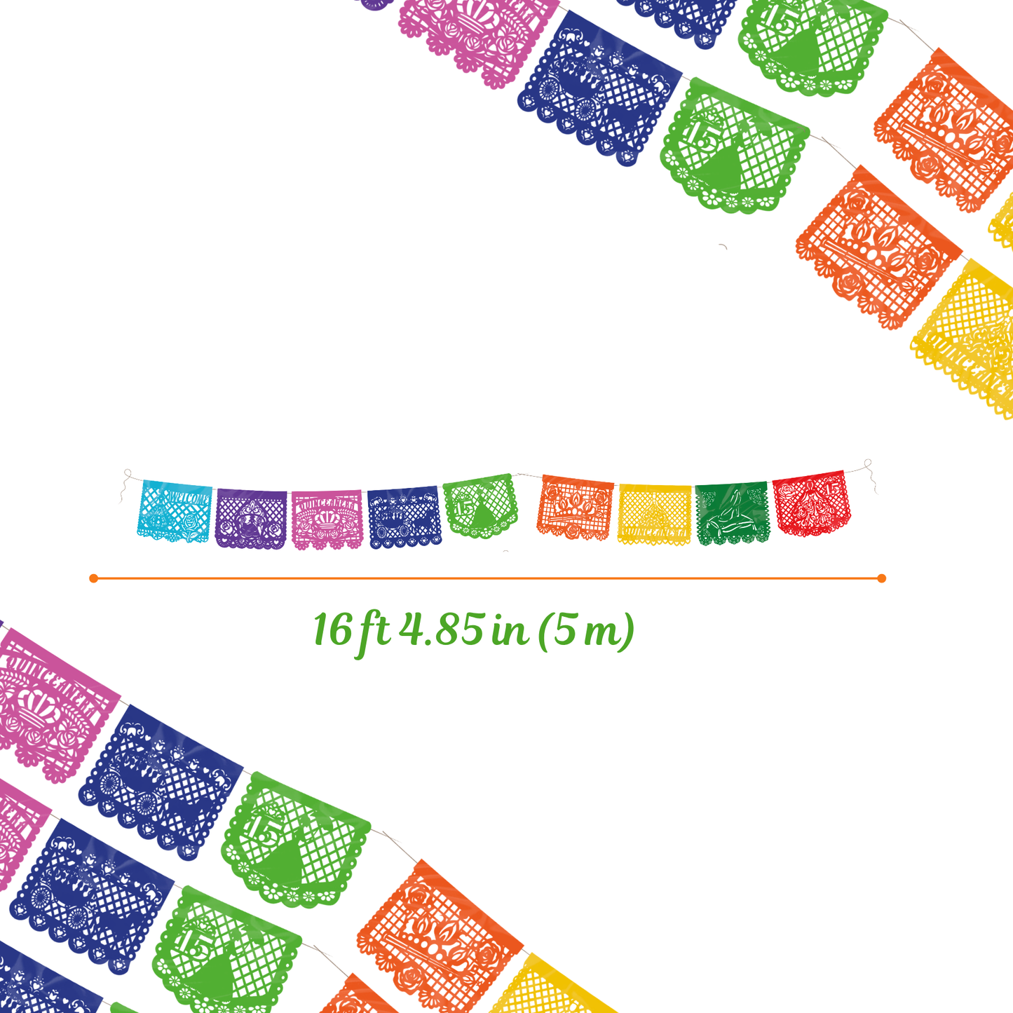 TIRAS DE PLASTICO PICADO 1/2 15 AÑOS