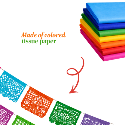 TIRAS DE PAPEL PICADO 1/2 15 AÑOS MULTI