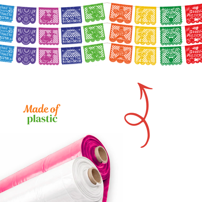 TIRA DE PLASTICO PICADO 1/2 5 DE MAYO MULTI