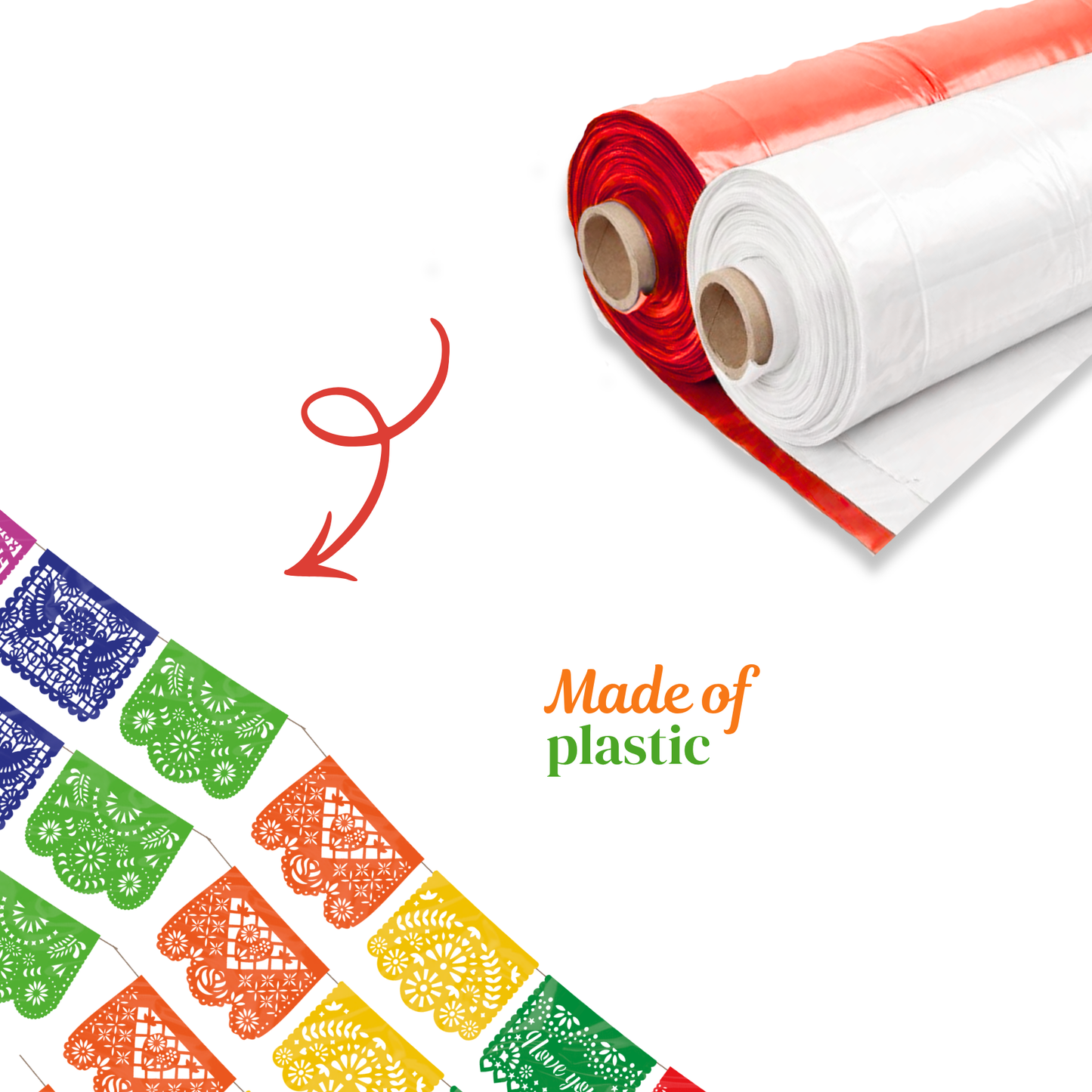 TIRA DE PLASTICO PICADO 1/2 BODA MULTI