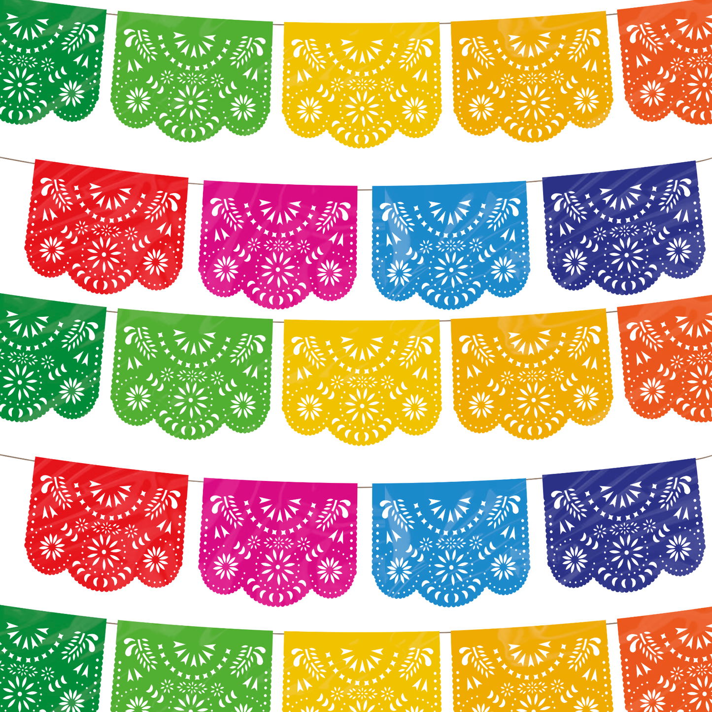 TIRAS DE PLASTICO PICADO 1/2 DESTELLO MULTI