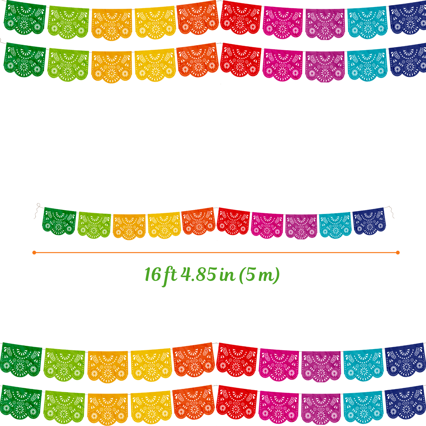 TIRAS DE PLASTICO PICADO 1/2 DESTELLO MULTI