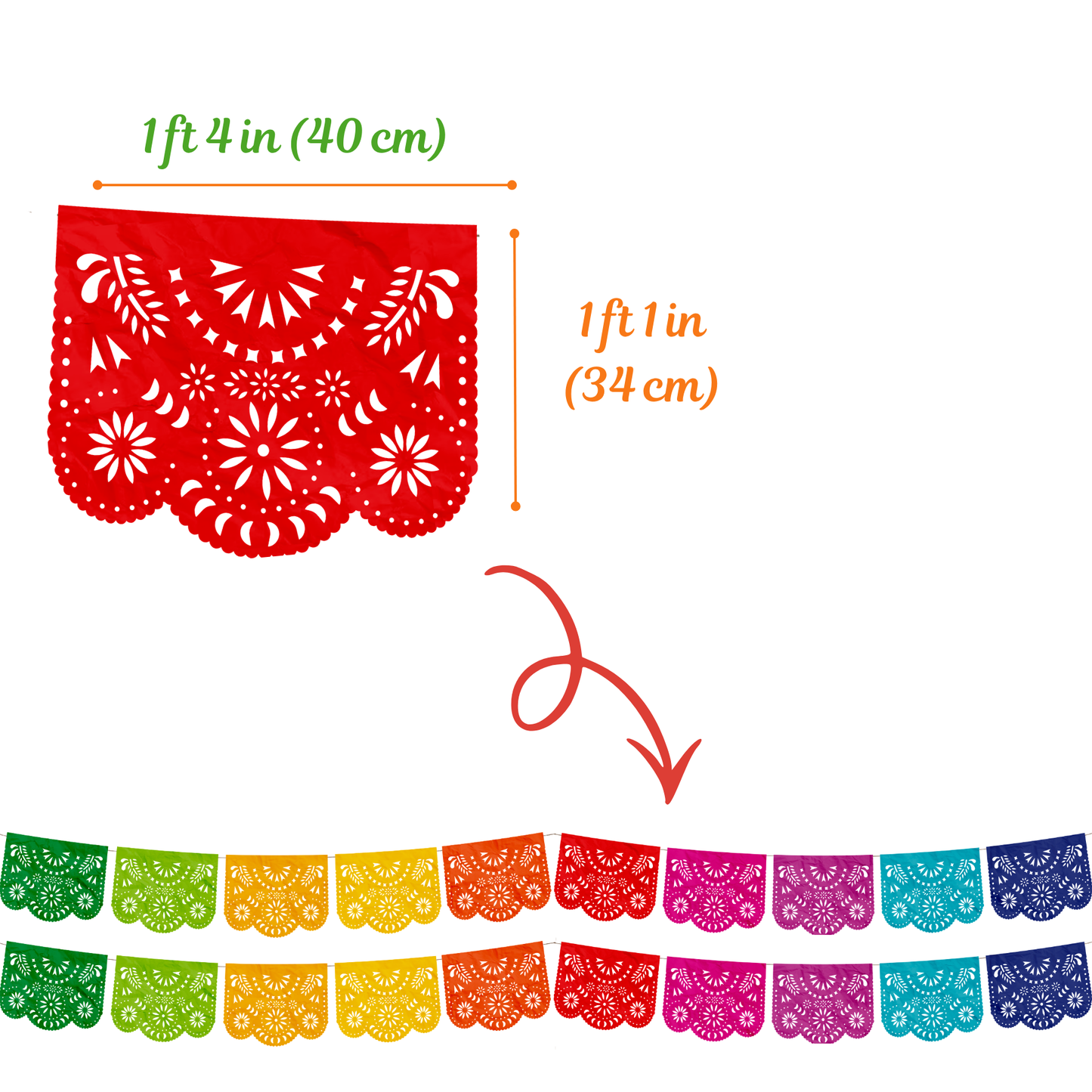 TIRAS DE PLASTICO PICADO 1/2 DESTELLO MULTI