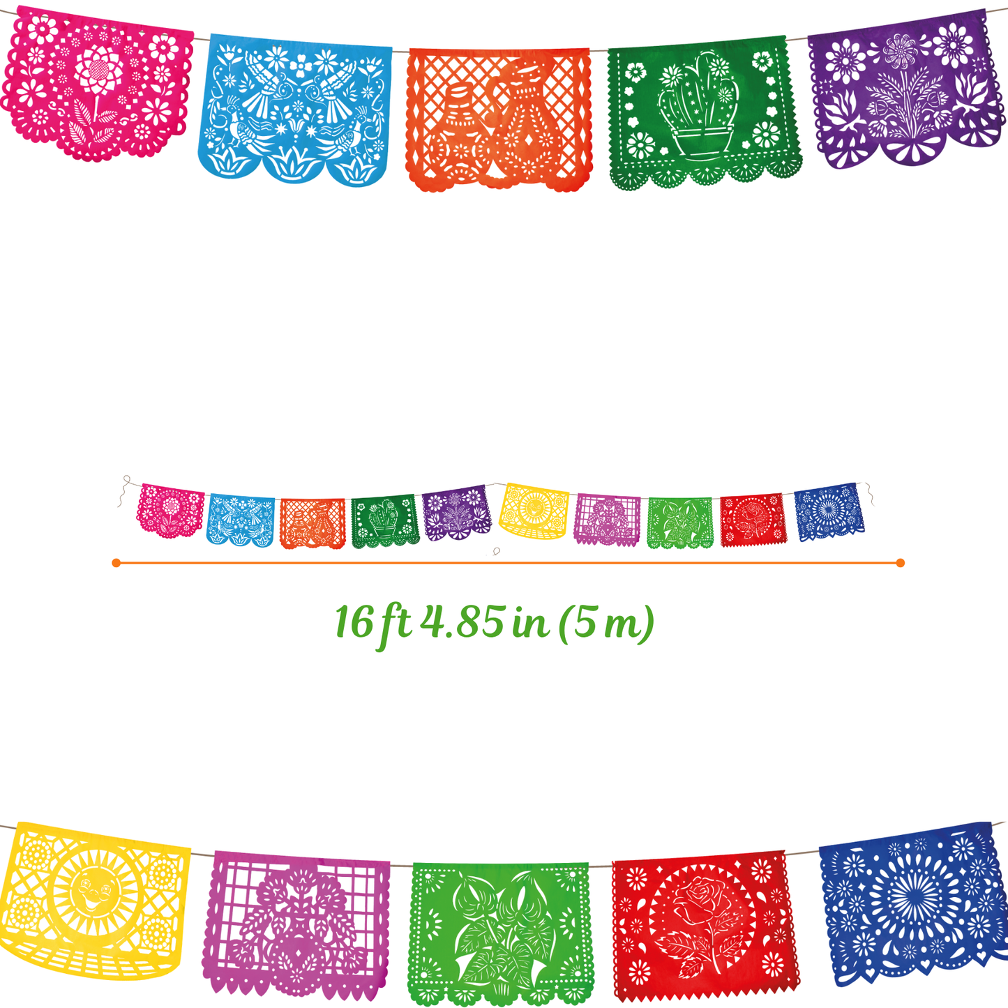 TIRA DE PAPEL PICADO 1/2 TODA OCASIÓN
