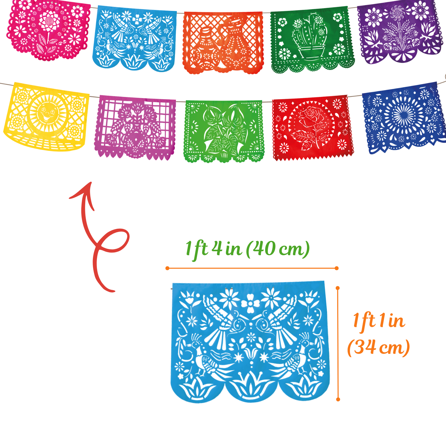 TIRA DE PAPEL PICADO 1/2 TODA OCASIÓN