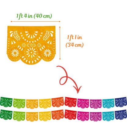 TIRA DE PAPEL PICADO 1/2 DESTELLO MULTI